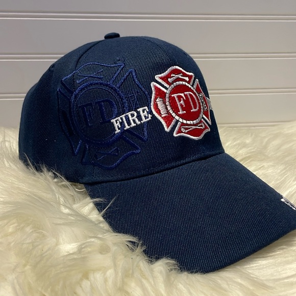 Fire Department Navy Blue Embroidered Baseball Cap - Picture 3 of 12